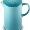 Le Creuset Stoneware French Press review Caribbean color for premium coffee lovers