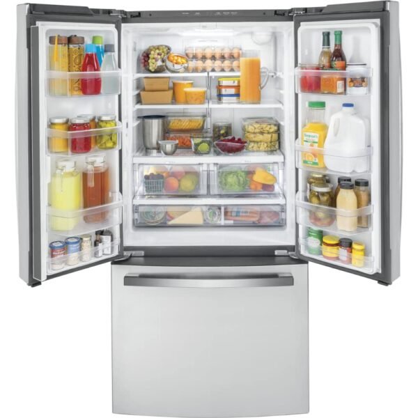 GE GWE19JYLFS Counter Depth French Door Refrigerator review stainless steel durability and design