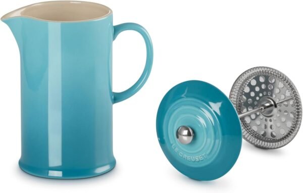 Le Creuset Stoneware French Press review Caribbean color for premium coffee lovers