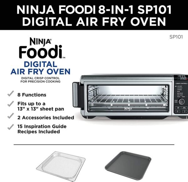 Ninja SP101 Air Fryer Oven review versatile 8-in-1 toaster for large meals