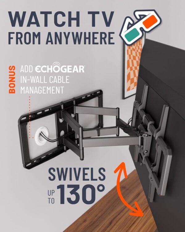 ECHOGEAR MaxMotion TV Wall Mount Review for Large TVs with Full Motion Features