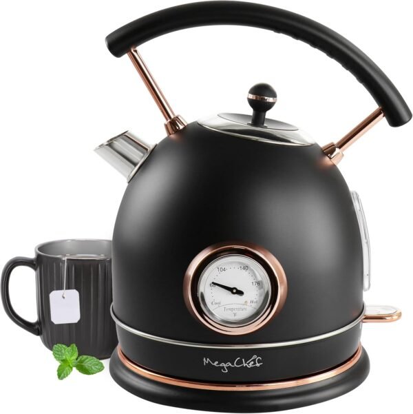 MegaChef Electric Tea Kettle Matte Black 1.8 Quarts Review and Features