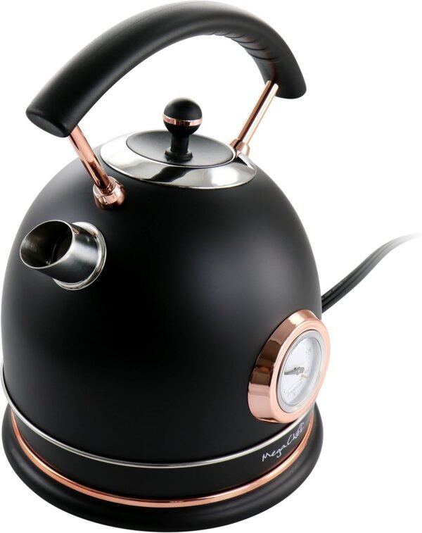 MegaChef Electric Tea Kettle Matte Black 1.8 Quarts Review and Features