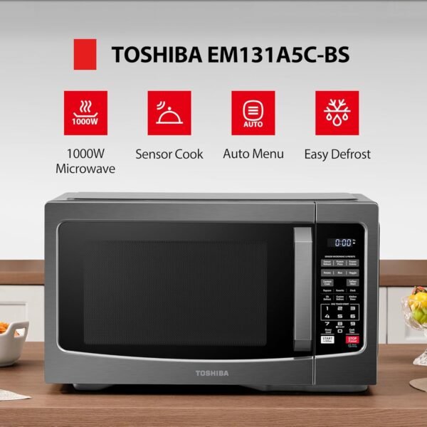Toshiba EM131A5C-BS Countertop Microwave Oven Review Smart Features and Performance Tested