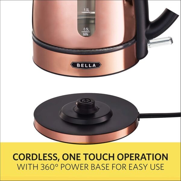 81W9QNf7E1L._AC_SL1500_ BELLA Electric Tea Kettle Copper Chrome review sleek design and efficient performance