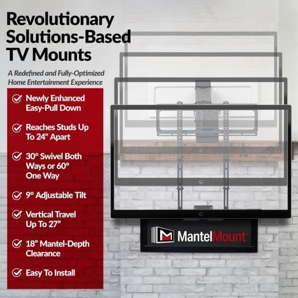 MantelMount MM540 TV Mount Review Full Motion Pull Down for 40-80 Inch Screens