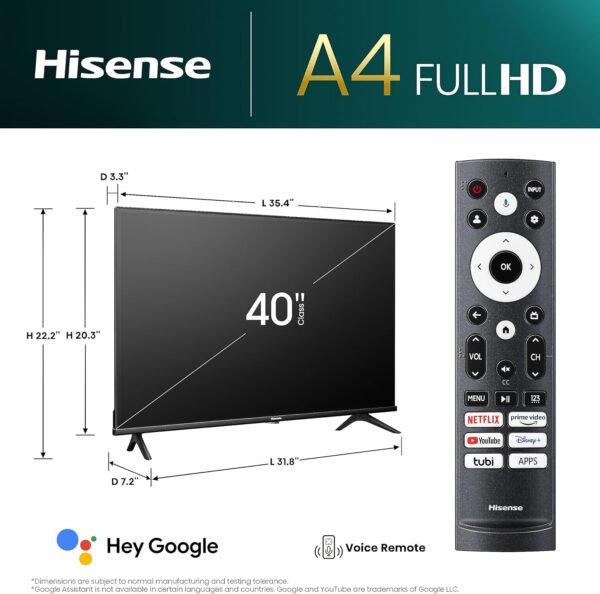 81u8SVbrxL._AC_SL1500_ Review of Hisense 40-Inch A4 Series Smart TV with FHD and Game Mode
