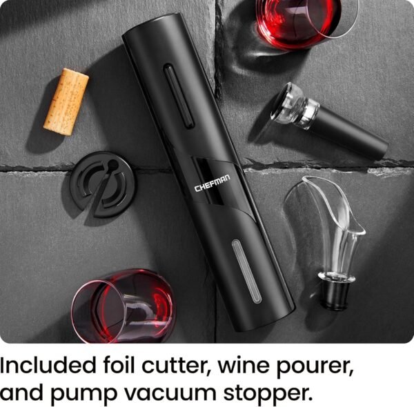 Chefman Electric Wine Opener Review Sleek Battery-Operated Set with Accessories